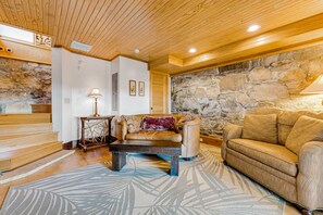 Fernseher, Kamin, DVD-Player, Bücher