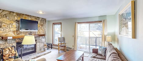 TV, fireplace, table football, ping pong