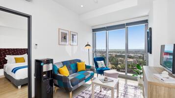 Apartemen, 1 kamar tidur, pemandangan kota | Area keluarga | TV