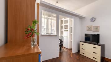 City Apartment | Living area | 49-inch plasma TV with cable channels, TV