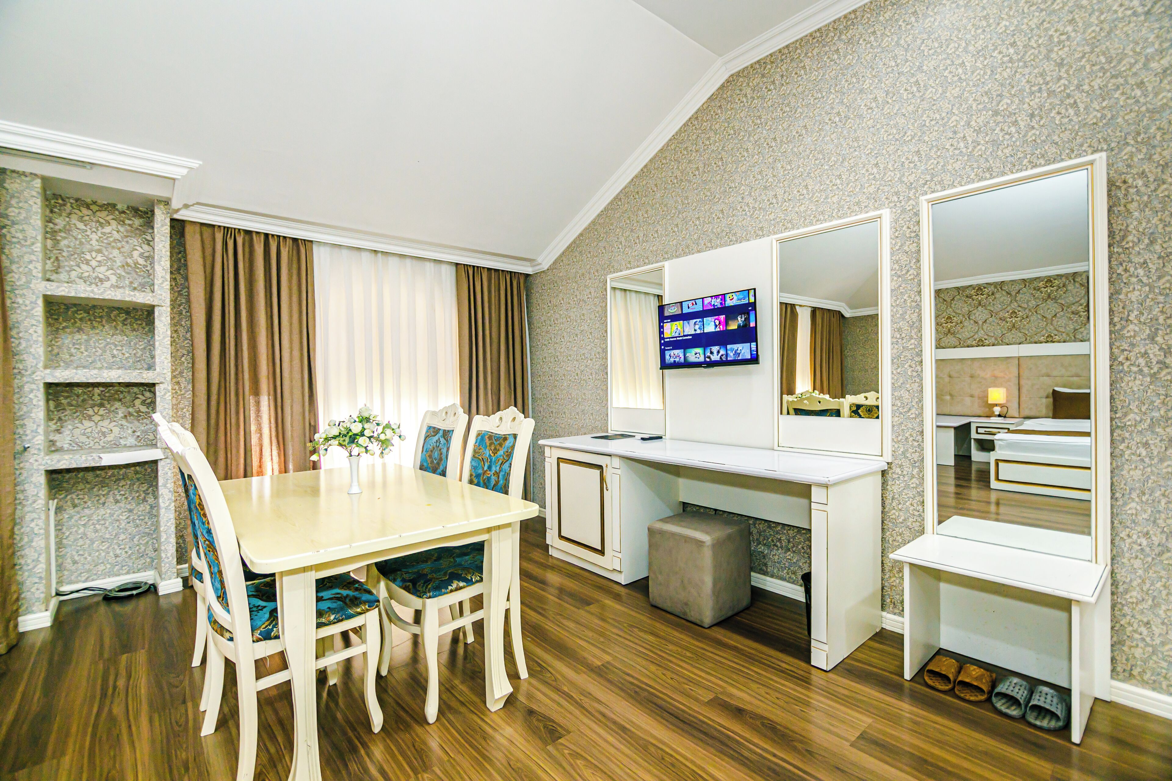 Family Quadruple Room | Premium bedding, minibar, in-room safe, desk