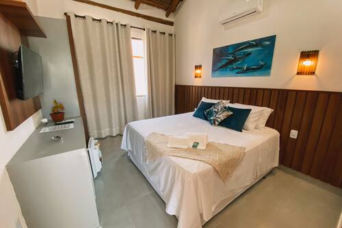 Suíte estúdio conforto | Roupas de cama premium, camas com colchões pillow-top, frigobar