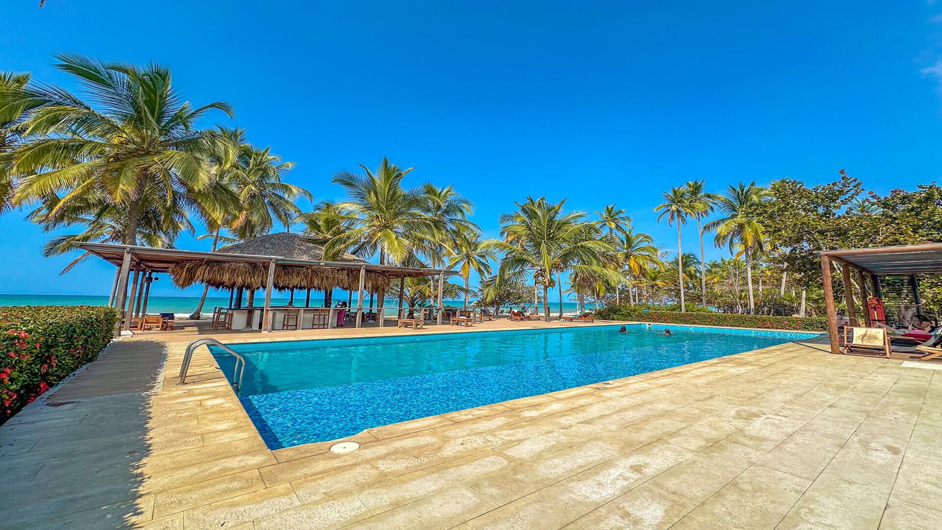 Outdoor pool, open 6:00 AM to 9:00 PM, sun loungers