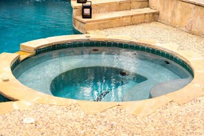 Outdoor pool, a heated pool - Luxury Retreat - Tranquil getaway with Pool, Hot Tub, Game Room, & 2 King Suites (San Antonio)