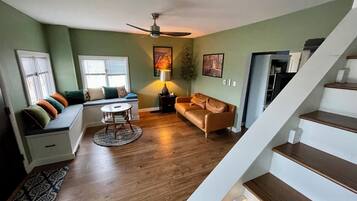 Smart TV, DVD player, books, video library