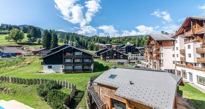 Appt chaleureux 6 pers, balcon, pistes au pied