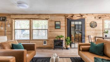 Smart TV, lareira, videogames, livros