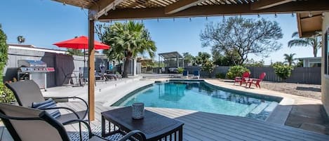 Outdoor pool, a heated pool