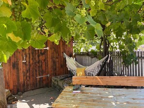 Terrace/patio - Holiday Home "Haus He_rhönspatz_iert" with Garden & Wi-Fi (Willmars)