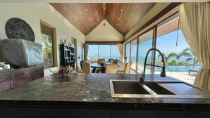 Luxury Villa | Private kitchen | Full-size fridge, microwave, oven, stovetop - Villa Tiga - Luxury Sea View Pool Villa (Koh Samui)