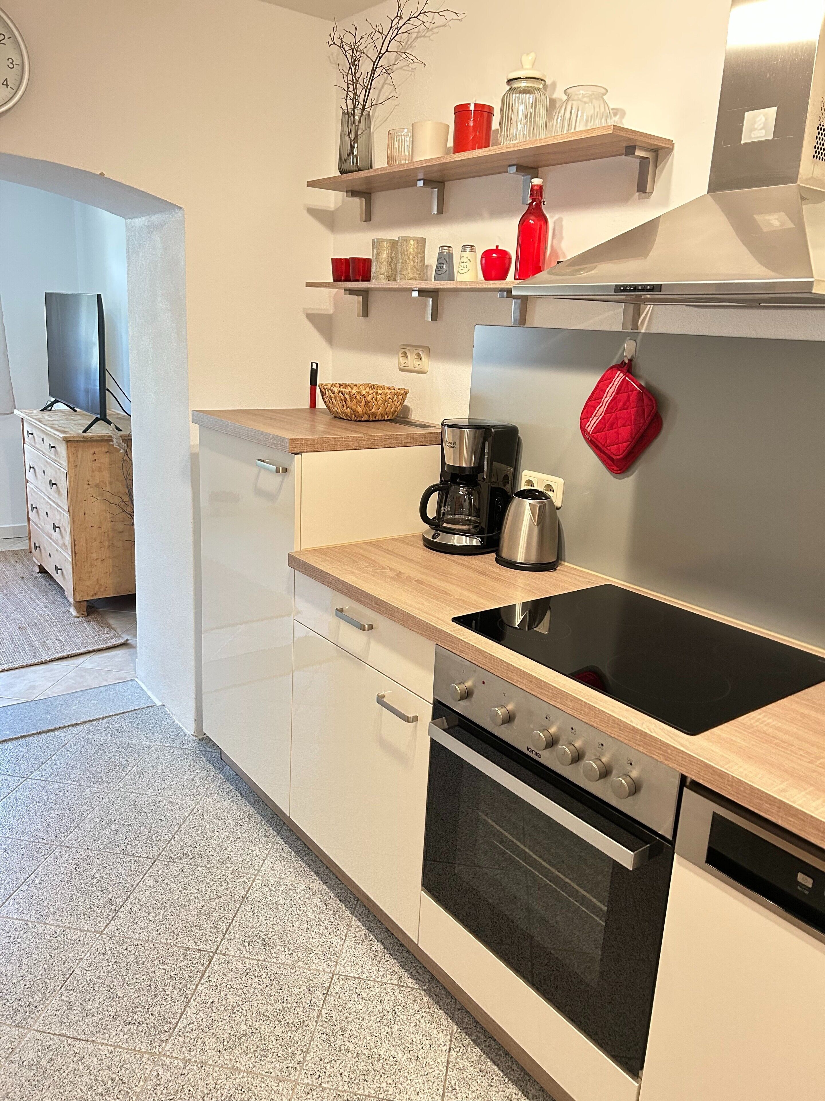 Kühlschrank, Ofen, Herdplatte, Geschirrspüler