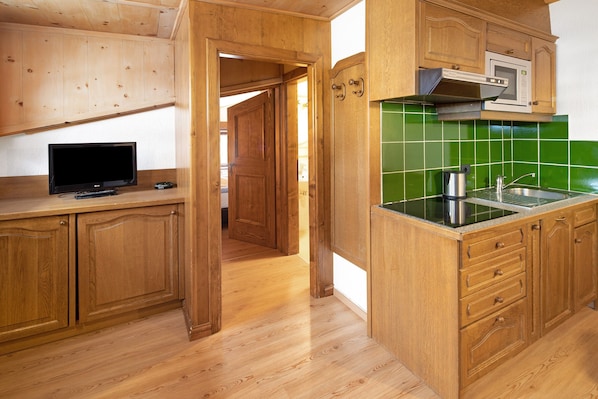 Fridge, microwave, stovetop, dishwasher