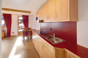 Kühlschrank, Mikrowelle, Herdplatte, Geschirrspüler