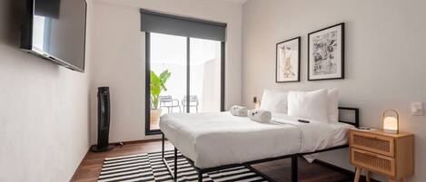 1 makuuhuone, silitysrauta/-lauta, vauvan matkasänky, Wi-Fi