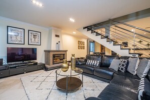 TV, fireplace, video games