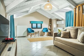 Smart-TV, Kamin, Videospiele, Tischtennisplatte