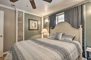 1 bedroom, iron/ironing board, WiFi, bed sheets - Greenville Apt w/ Patio: Work, Play & Unwind! (Greenville)