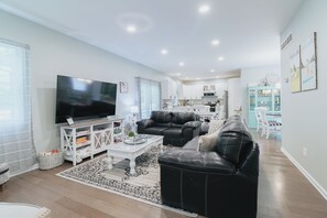 Smart TV, foosball, books