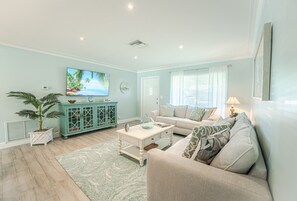 Smart TV, video games, foosball, books
