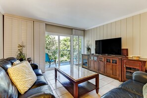 Tv, dvd-spelare, böcker och ett filmbibliotek