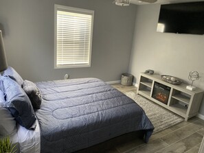 1 bedroom, iron/ironing board, travel crib, WiFi