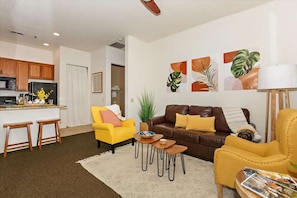 TV, fireplace, DVD player, offices