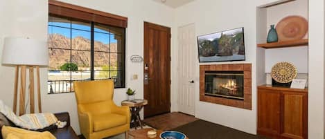 TV, fireplace, DVD player, offices