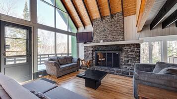 TV, fireplace, stereo