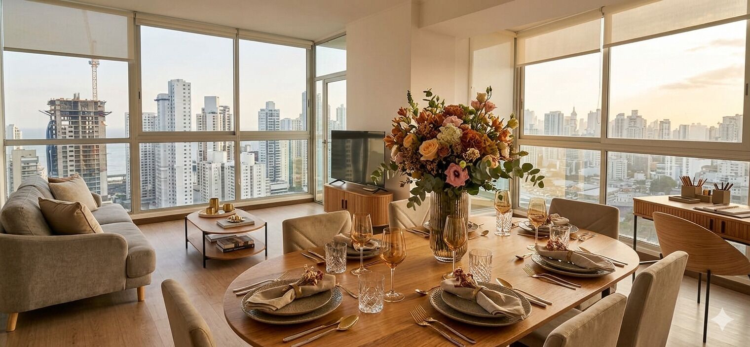 Departamento, 3 habitaciones | Área de sala de estar | Smart TV de 32 pulgadas con canales digitales, televisión y Netflix 