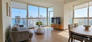 Apartment, 3 Bedrooms | Living area | 32-inch Smart TV with digital channels, TV, Netflix