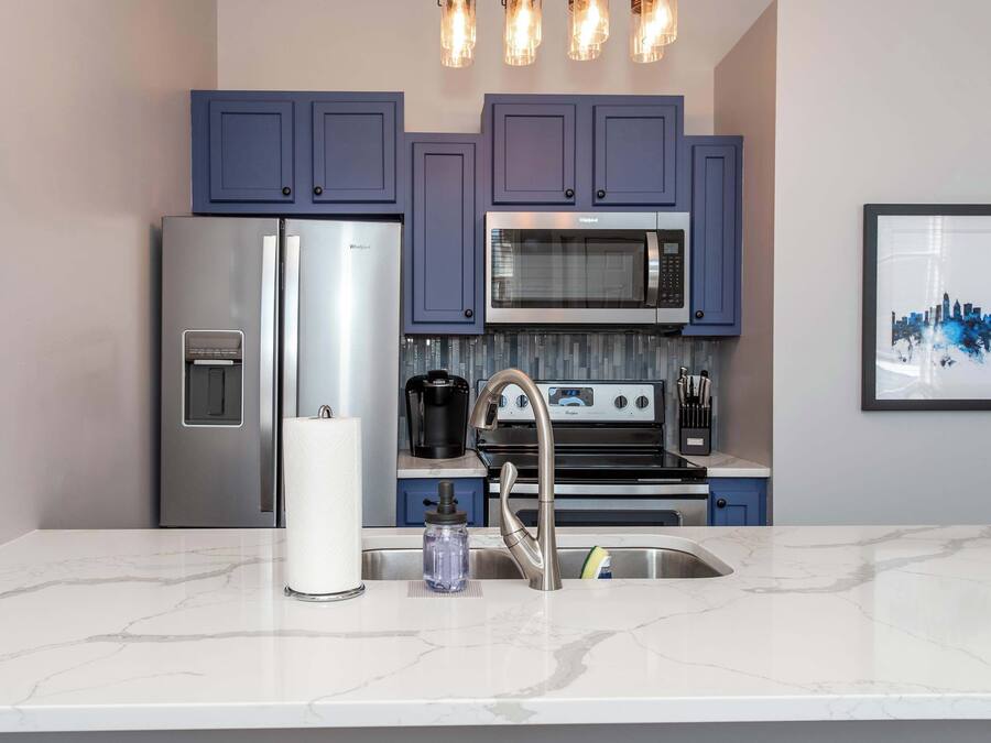 Condo, 1 Queen Bed with Sofa bed, Kitchen | Private kitchen | Coffee/tea maker, fridge, microwave, oven
