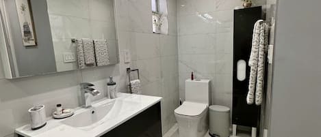 Ensemble douche/baignoire, sĂšche-cheveux, serviettes fournies, savon