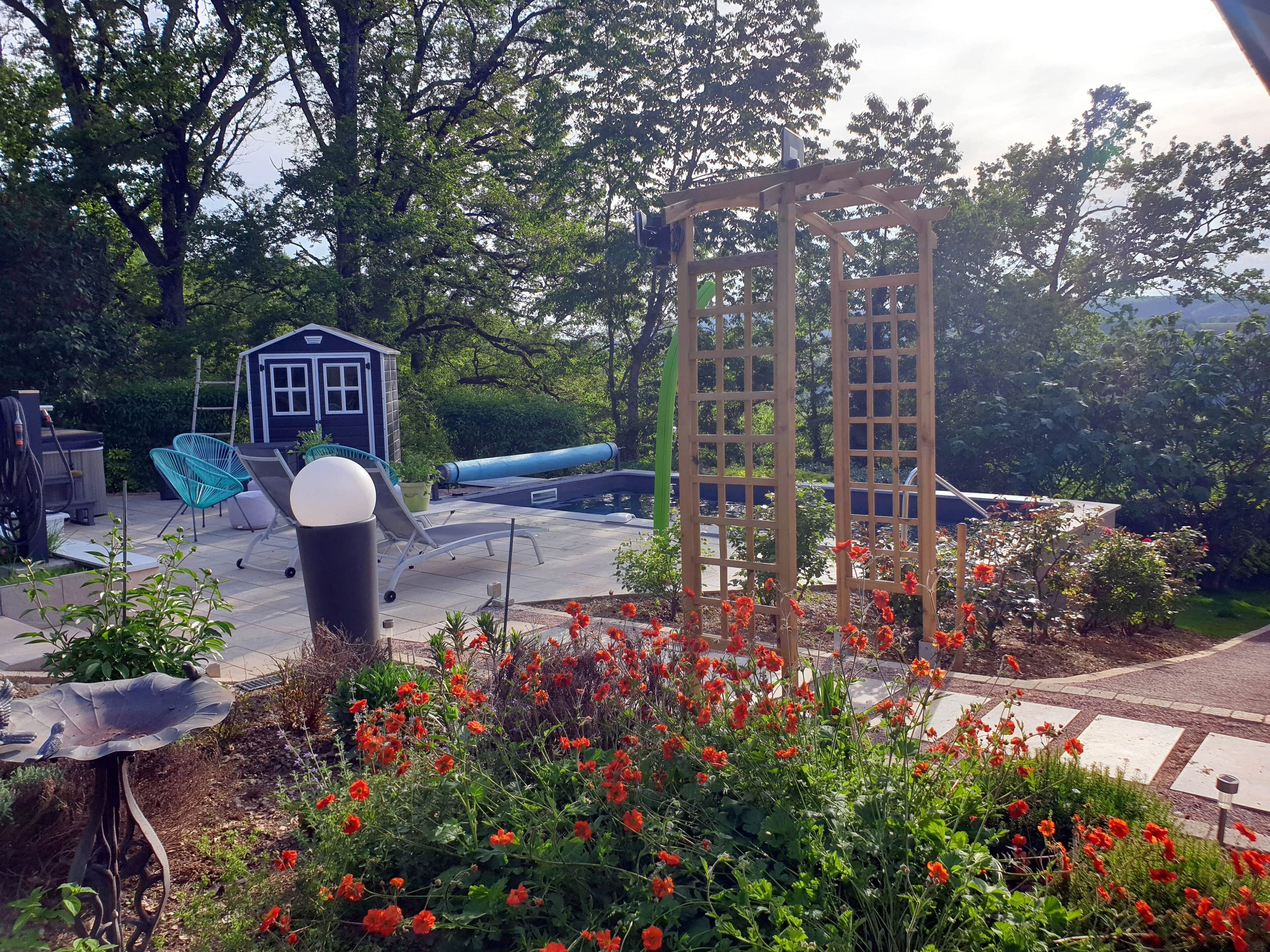 Piscine extérieure, piscine chauffée