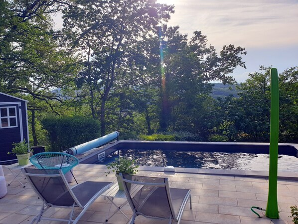 Piscine extérieure, piscine chauffée