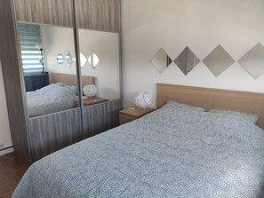 1 bedroom, iron/ironing board, bed sheets