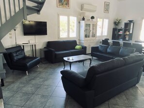 TV, fireplace, books, stereo - Villa Laurence Olivier 10 minutes from beaches (Palau-del-Vidre)