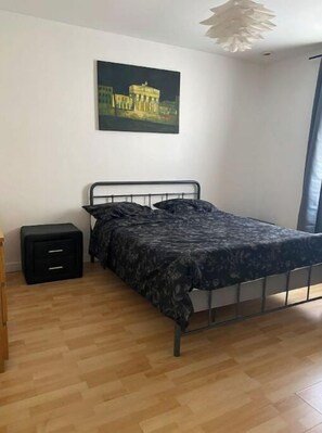 1 bedroom, desk, iron/ironing board, travel cot