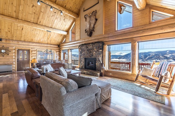 Living room with fireplace