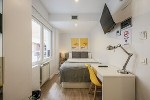 Desk, free WiFi, bed sheets