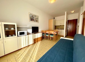 Apartment, 1 Bedroom, Balcony, City View | Living room | TV
