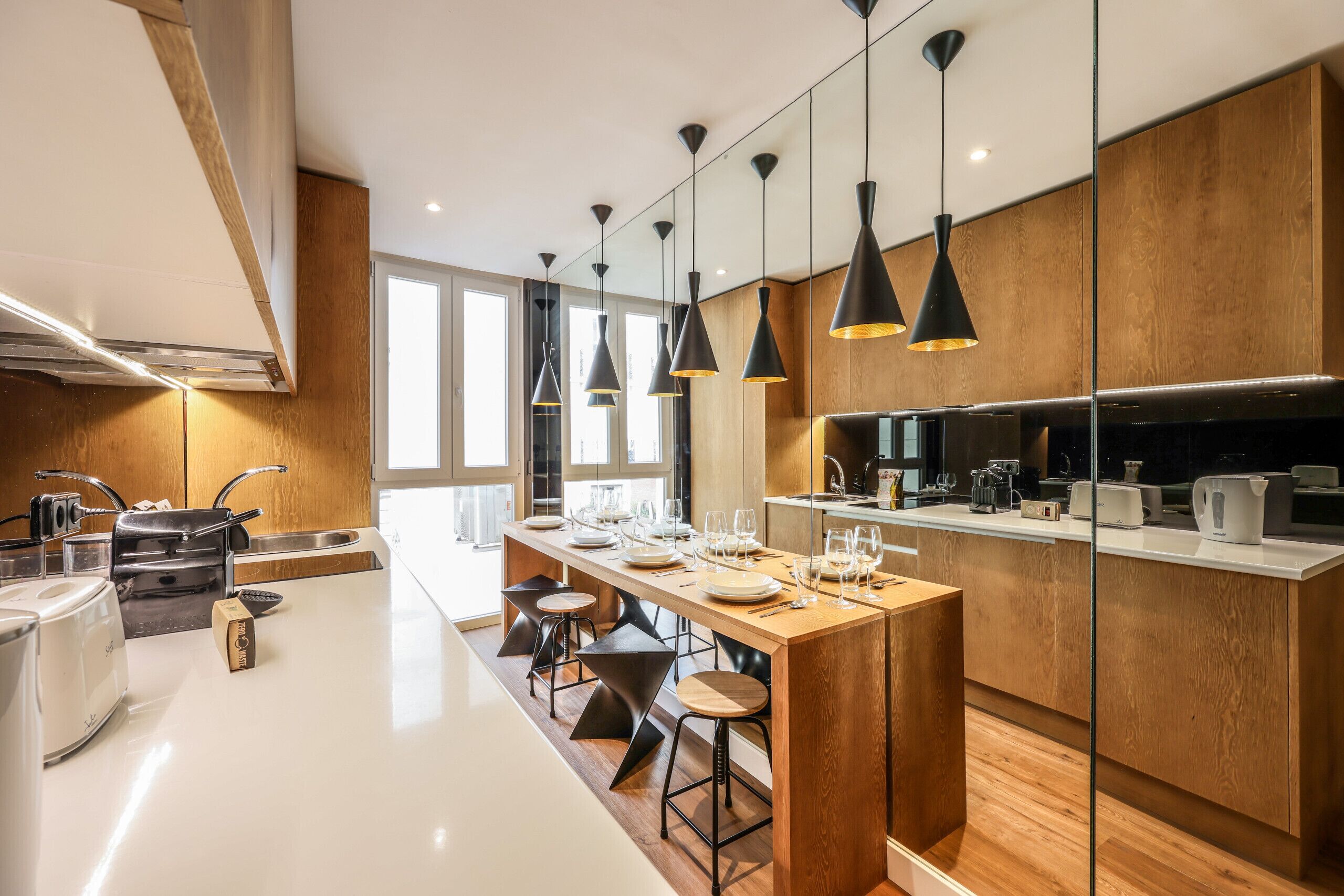 Fridge, microwave, coffee/tea maker, toaster