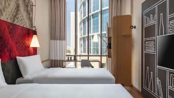 Habitación estándar con 2 camas individuales, 2 camas individuales | Ropa de cama de alta calidad, camas con efecto memoria y minibar