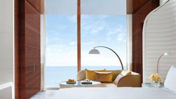 Egyptian cotton sheets, premium bedding, minibar, in-room safe