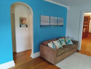 Smart TV, foosball, books