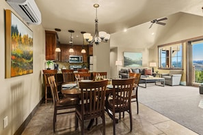 Smart TV, fireplace, video games, DVD player