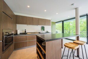 Kühlschrank, Mikrowelle, Ofen, Herdplatte