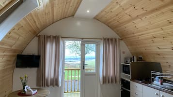 Fridge, microwave, stovetop, electric kettle