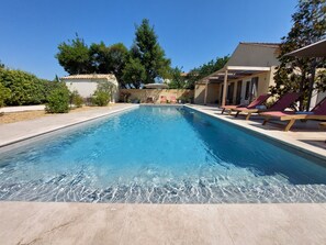 Outdoor pool - Villa Art-Déco at walking distance from the center of Saint-Rémy de-Provence - Heated pool-8ps (Saint-Rémy-de-Provence)