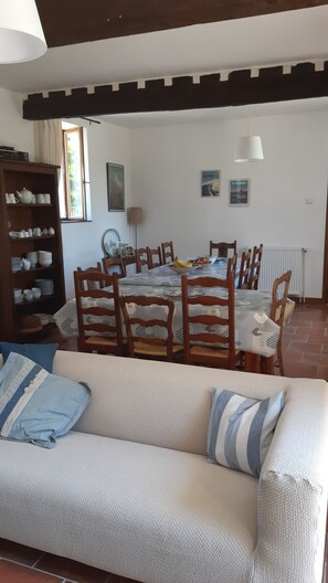 Smart TV, fireplace, DVD player, books