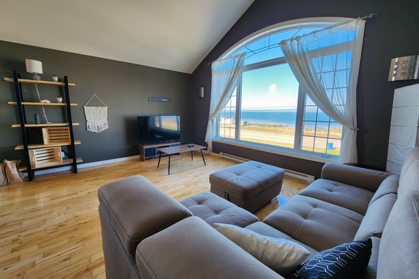 Deluxe Apartment | Living area | 32-inch flat-screen TV with cable channels